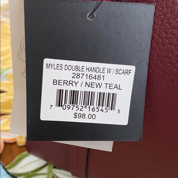 Nanette Lepore Myles Tote Bag with Scarf in Berry - Picture 5 of 7